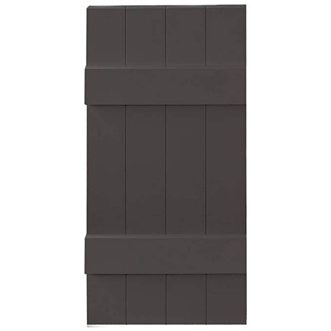 Builders Edge Board-N-Batten 4 Boards Joined in Tuxedo Gray - Set of 2 (14 in. W x 1 in. D x 35 in. H (6.3 lbs.))
