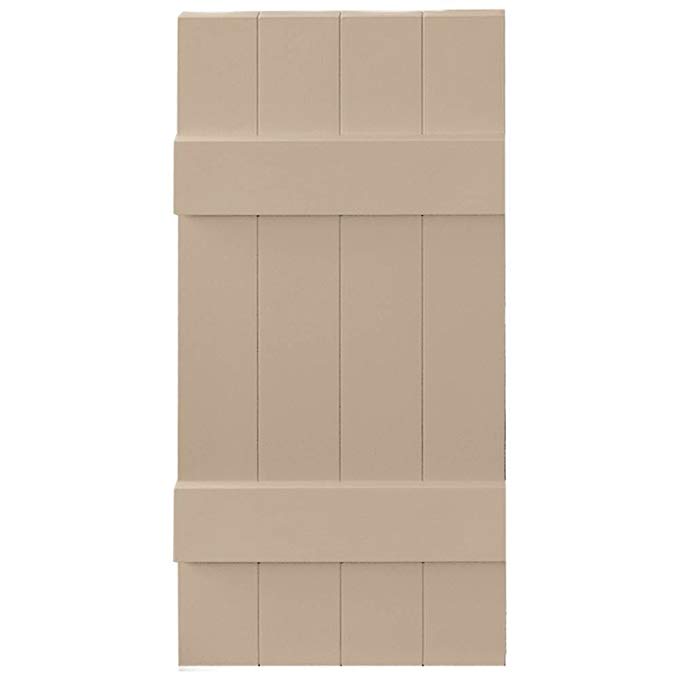 Builders Edge Board-N-Batten 4 Boards Joined in Wicker - Set of 2 (14 in. W x 1 in. D x 39 in. H (6.81 lbs.))