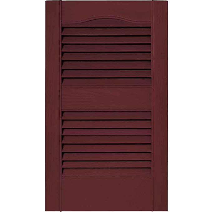Louvered Vinyl Exterior Shutters Pair in #078 Wineberry