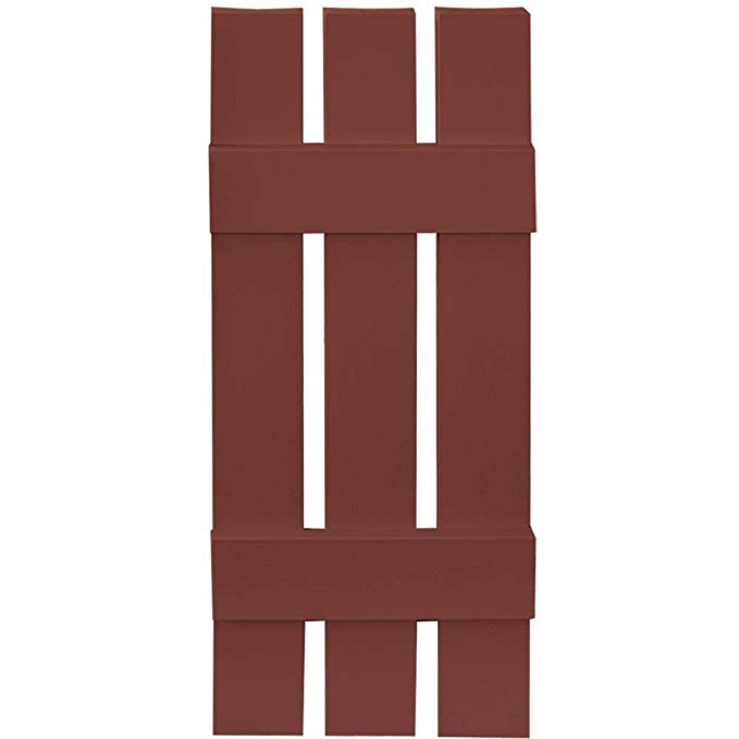 Builders Edge Board-N-Batten 3 Boards Spaced in Burgundy Red - Set of 2 (12 in. W x 1 in. D x 43 in. H (6.27 lbs.))