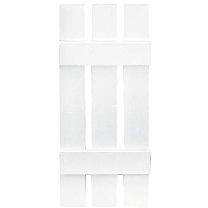 Builders Edge Board-N-Batten 3 Boards Spaced in White - Set of 2 (12 in. W x 1 in. D x 51 in. H (7.13 lbs.))