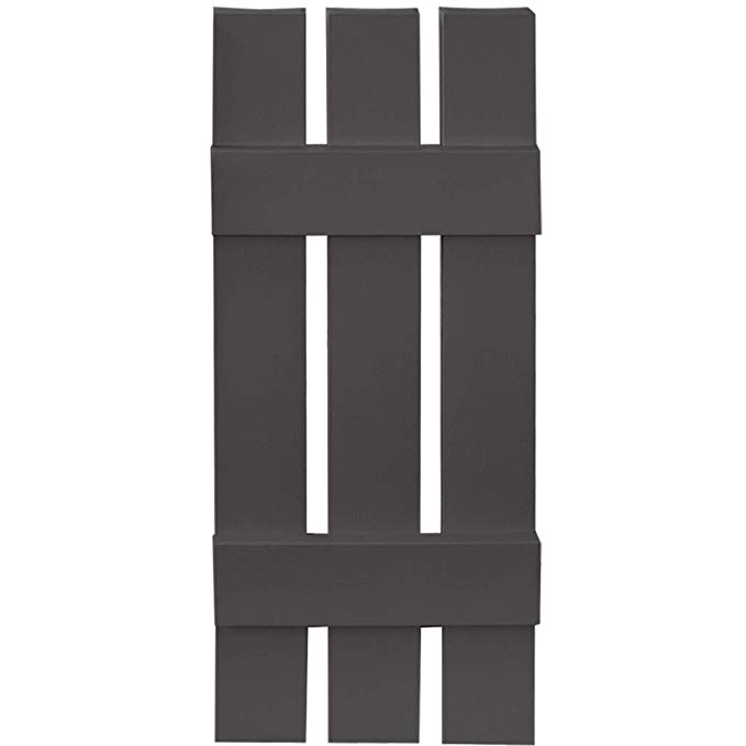 Builders Edge Board-N-Batten 3 Boards Spaced in Tuxedo Gray - Set of 2 (12 in. W x 1 in. D x 55 in. H (8.38 lbs.))