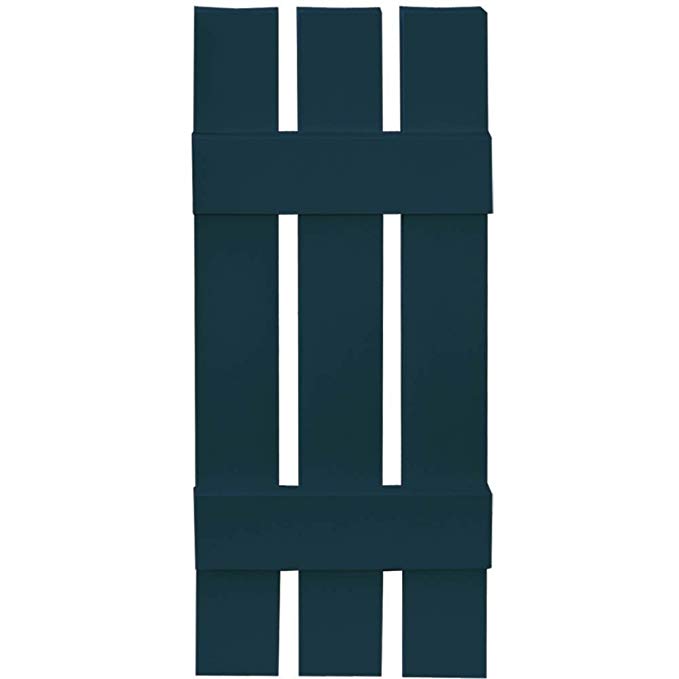Builders Edge Board-N-Batten 3 Boards Spaced in Midnight Blue - Set of 2 (12 in. W x 1 in. D x 43 in. H (6.27 lbs.))