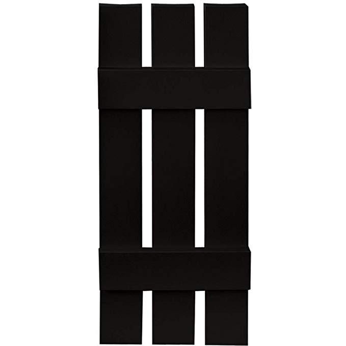 Builders Edge Board-N-Batten 3 Boards Spaced in Black - Set of 2 (12 in. W x 1 in. D x 47 in. H (6.7 lbs.))