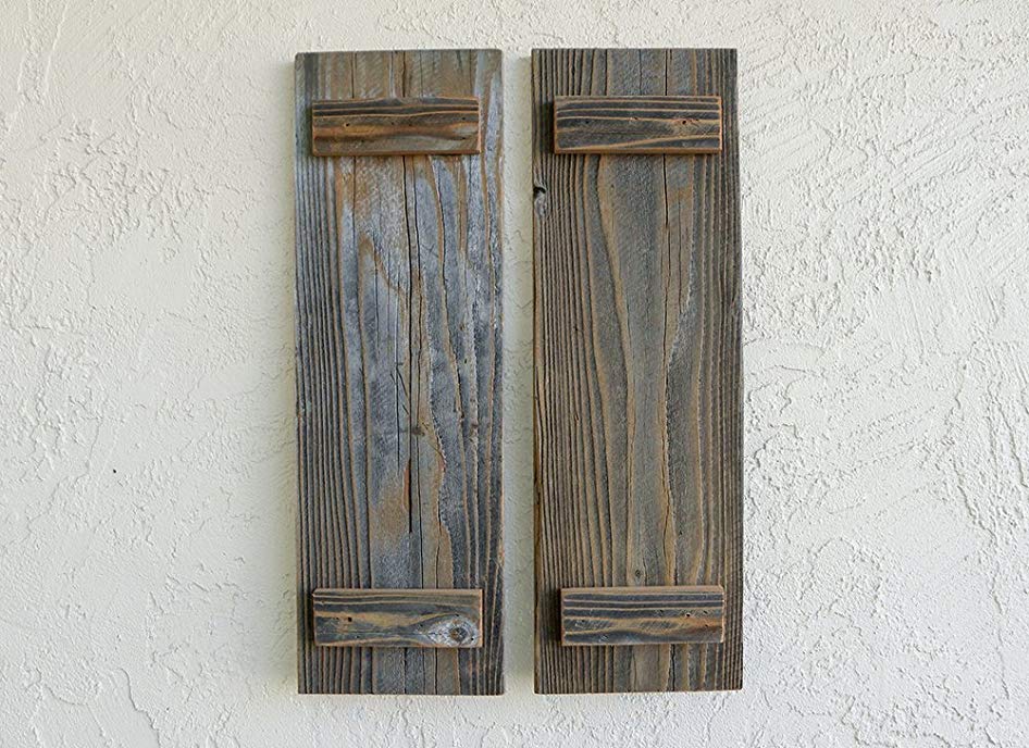 Rustic Reclaimed Wood Shutters (Set of 2). 30x7.5in